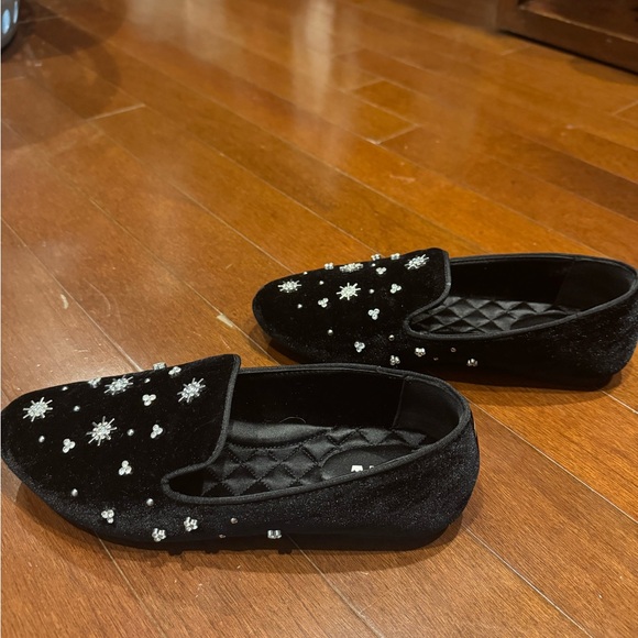 Birdies Black Velvet Loafers with Star Embellishments - Picture 3 of 5